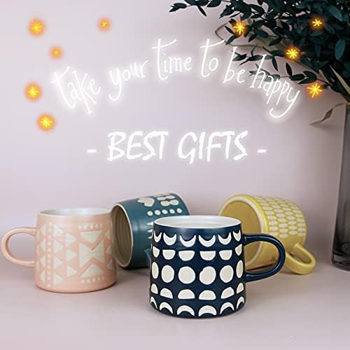 Youpeng Juego De 2 Tazas De Café, Tazas De Café Portty Con A