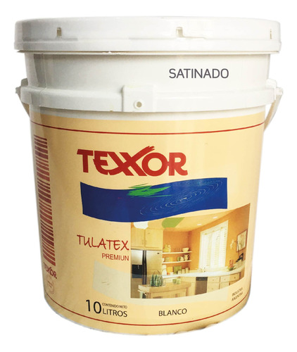 Latex Interior Satinado Antihongos Blanco 10lts Texxor