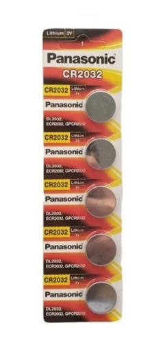 Pila Panasonic Cr2032 Botón - Pack De 5 Unidades