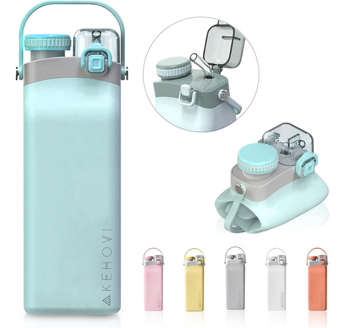 Botellas De Agua Plegables Kehovi, Tapa De Sujeción Con Paji