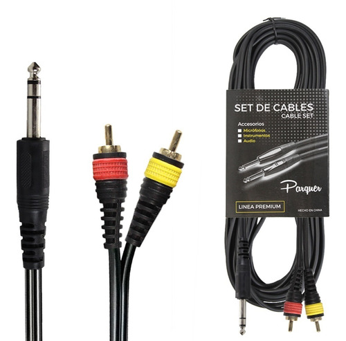 Cable De Audio Parquer Rca Macho A Plug Stereo 10 Metros