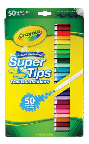 Crayola Super Tips 50 Plumones Marcadores  Lavables 