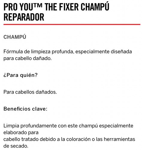 Revlon Pro You The Fixer Cabello Dañado Shampoo Reparador 350ml