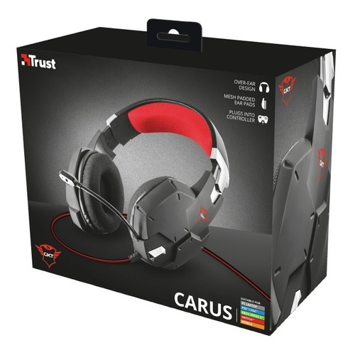 Imagen 8 de 8 de Audífonos gamer Trust Carus GXT 322 negro y rojo