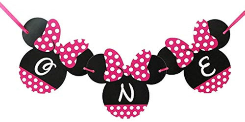Minnie Mouse Una Pancarta Feliz Cumpleaños Pancarta Minnie M