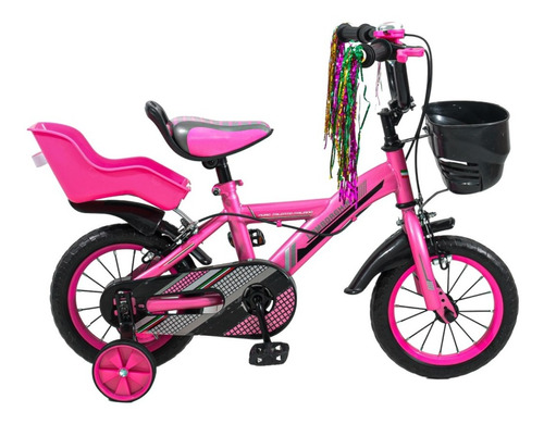 Bicicleta Infantil Rodado 12 Nena Lamborghini Con Sillita