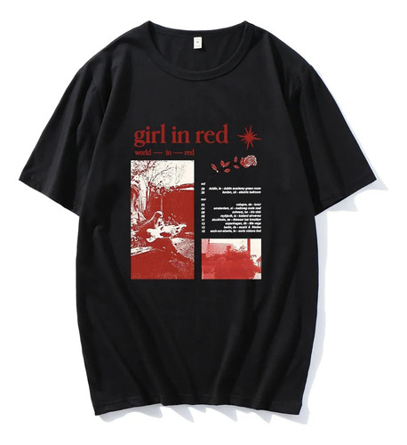 Camiseta Unisex De Algodón Estampado Girl In Red