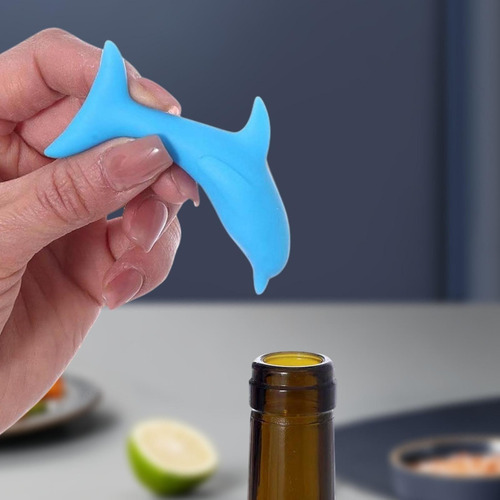 Tapón De Vino De Silicona Con Forma De , Tapón De Azul