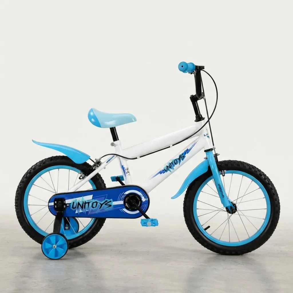 Bicicleta Infantil Com Rodinhas Aro 16 Branco E Azul
