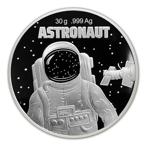 Moneda De Plata 999 Certificada Astronauta 30 Gramos