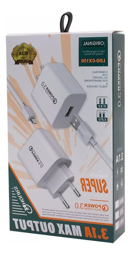 Adaptador Cargador De Pared 3.1a Ldo-cx150  Usb  Blanco 