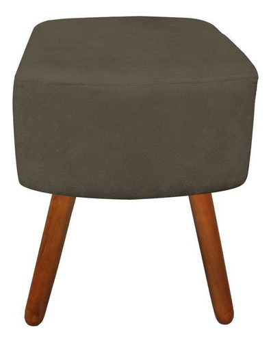 Kit Poltrona E Puff Decorativo Agatha Suede Marrom Rato