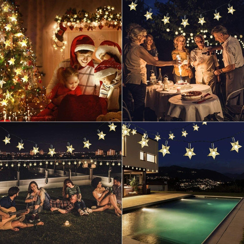 Imagen 7 de 7 de Luces Navideñas Solares Cadena Guirnalda 22 Metros 200 Pcs