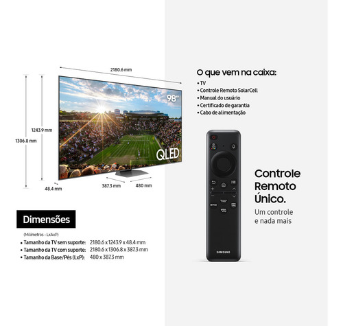Samsung Smart Tv 98 Qled 4k 98q80c 2023, Modo Game, Process