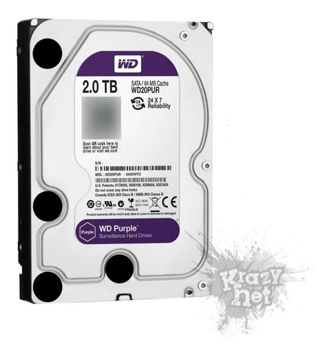 Disco duro interno Western Digital WD Purple WD20PURZ 2TB púrpura