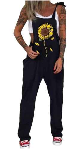 Mono De Mujer Estampado Punk Suelto Girasol Estampado Ove 40