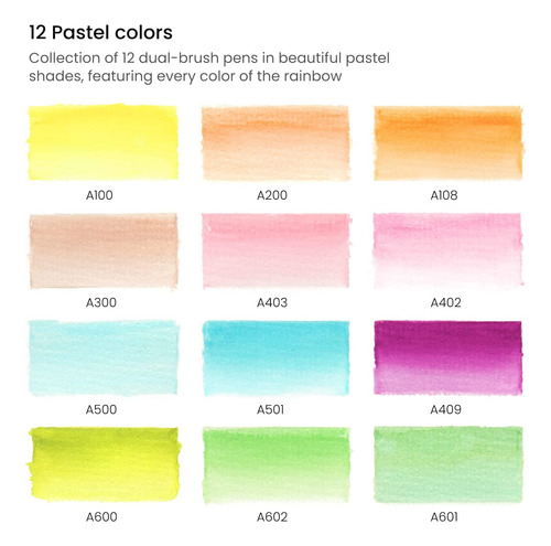 12 Marcadores De Colores Pastel Doble Punta - Arteza