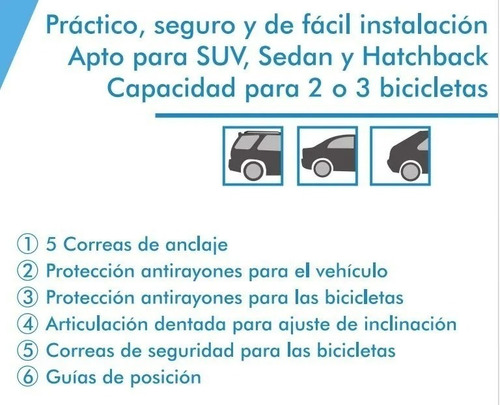 Imagen 4 de 4 de Porta Bicicletas X3 Soporte Carro Ciclas Carga Bike Transpor