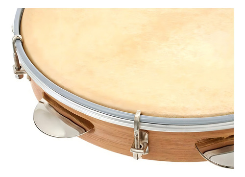 Pandeiro Contemporanea Profissional 22c Pele Couro 11 Cor Natural