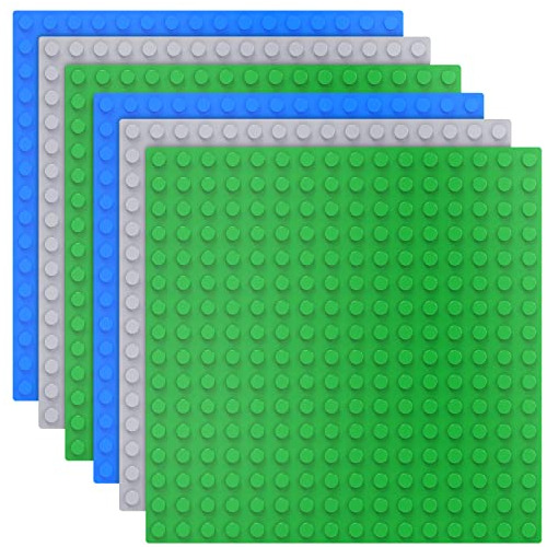 Pack De 6 Grandes Placas De Base Bloques Azul, Verde, G...