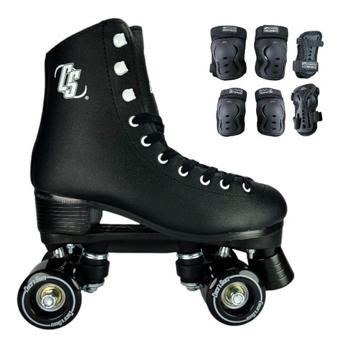 Patines Artisticos 4 Ruedas Skate En Goma Con Protecciones