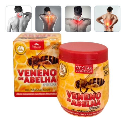 Kit 2 Gel Massageador Nectar Cosmeticos Veneno De Abelha 200