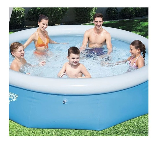 Pileta inflable redonda Bestway Fast Set 57266 de 3.05m x 76cm 3638L azul caja