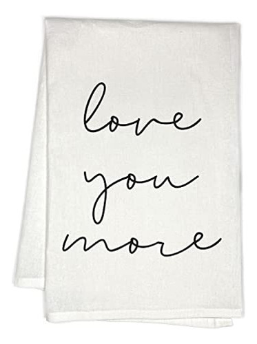 Toalla De Cocina Blanca «love You More» De Rubiarojo