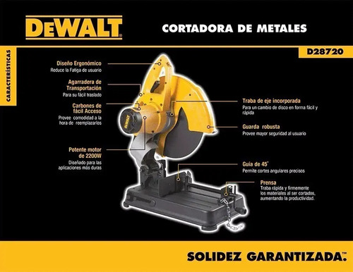 Sierra Sensitiva Dewalt D28720 355mm 2200w 1 Disco | Cuotas sin interés