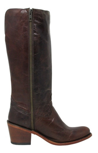 Bota Larga Nokota Horse Mujer Amaranta Con Cierre Y Tacón