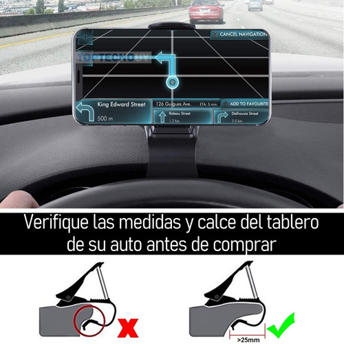 Imagen 2 de 5 de Soporte De Celular Para Auto Calce Firme En El Tablero ®