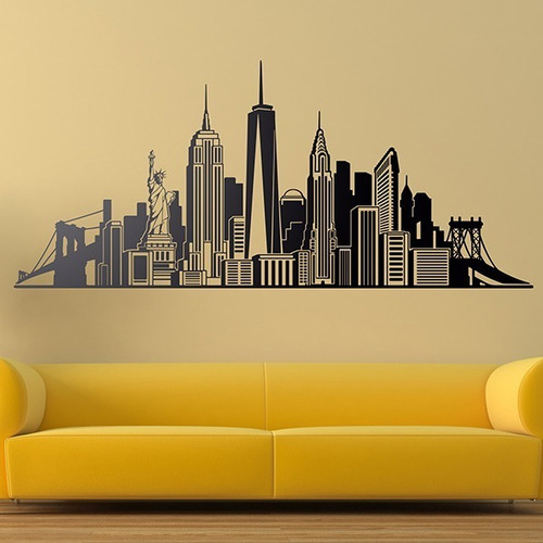 Vinilo Decorativo Autoadhesivo - Skyline New York London