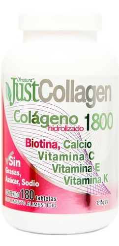 Just Collagen Colageno Hidrolizado 1800 180 Tabletas Se