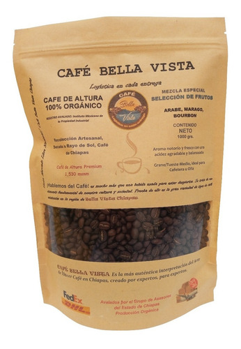 Imagen 2 de 9 de Café De Chiapas 100% Mezcla Arabiga/ Bourbon Molido 1 Kg