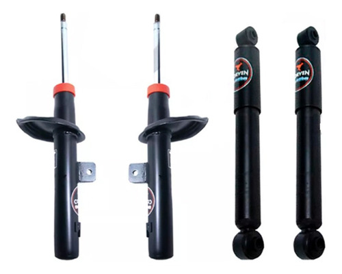 Kit 4 Amortiguador Corven Plus + Cazoletas Peugeot 207