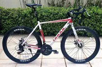 Comprar Bike Speed 700 Quadro Alumínio Shimano 21v Cor Branco\u002Fvermelho Tamanho Do Quadro 53x56