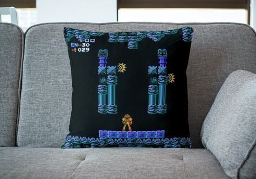 Cojin Decorativo Metroid Portada Retro Clasico Nintendo Color Metroid 01