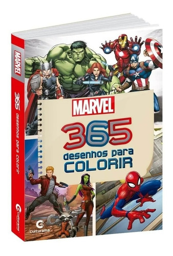 Livro Infantil Heróis Vingadores 365 Desenhos Para Colorir