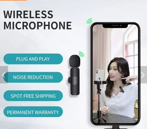 Microfono Lavalier Inalámbrico Para Android Y Ios
