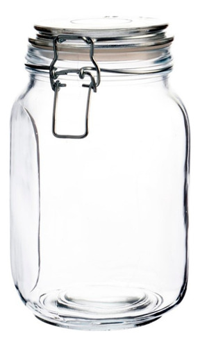Brocal De Vidrio 1500 Ml Cierre Hermético Transparente