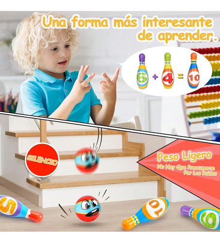 Juego De Boliche Infantil,kit Con 10 Bolos Y 2 Bolas