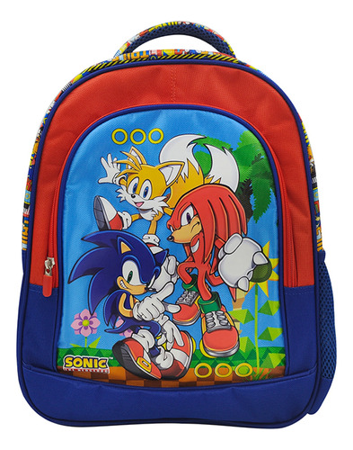 Mochila Infantil Sonic Jacquard Grande 40 X 30 Cm