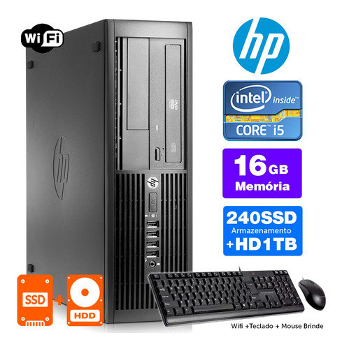 Imagem 1 de 5 de Desktop Barato Hp Compaq Sff I5 2g 16gb Ssd240+1tb Brinde
