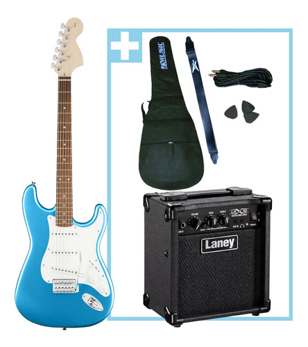 Combo Guitarra Electrica Rock + Amplificador Laney + Accesor