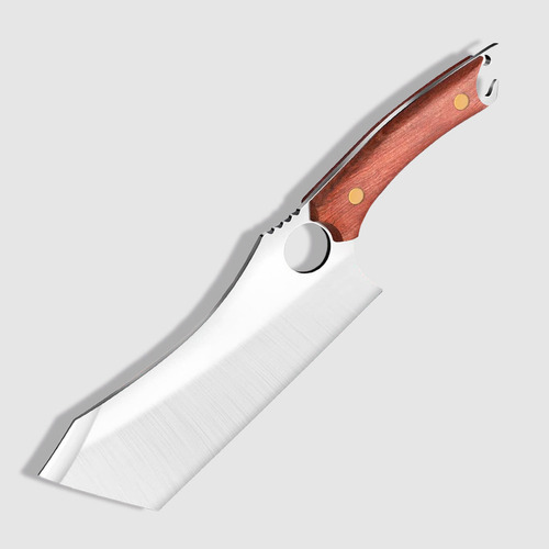 Cuchillo Hacha De Cocina Kobe Con Mango De Madera