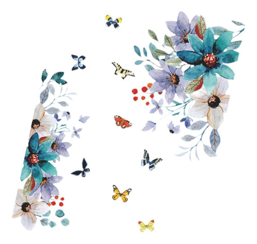 Adhesivo De Pared Con Diseño De Flores, Accesorio De