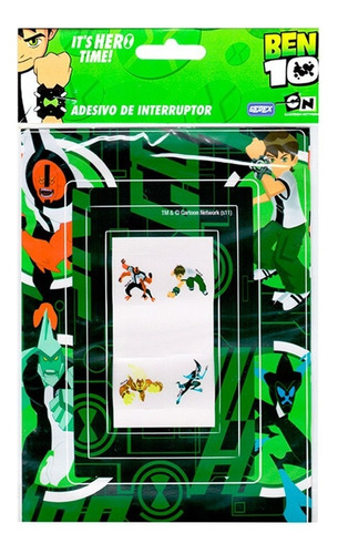 Adesivo Infantil Ben10 Decorativo Parede Interruptor Tomada Cor Verde