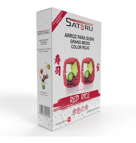 Imagen 3 de 10 de Arroz Japonés Rojo Para Sushi Sin Sabor Añadido 300g