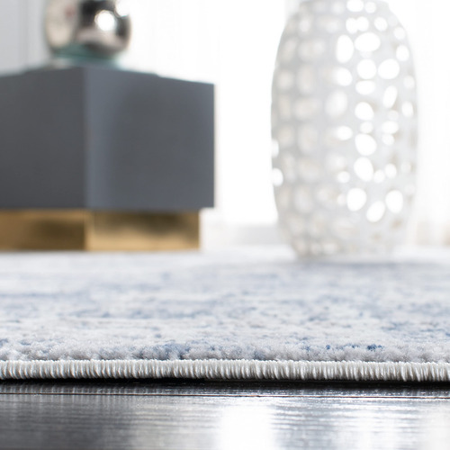 Alfombra Cuadrada 2 Metros Azul Marino Gris Claro Moderna