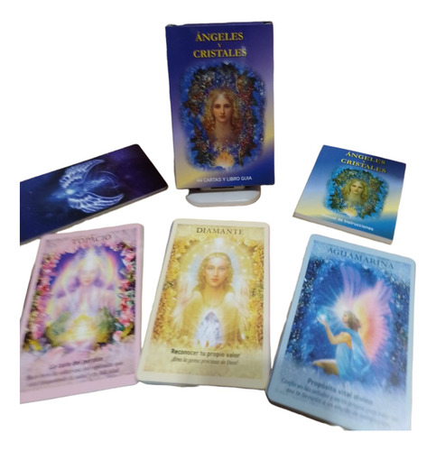 Mazo Cartas Oraculo Angeles Y Cristales 44 Cartas + Guia